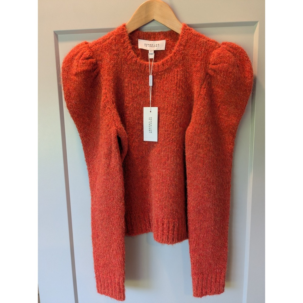 Derek Lam 10 Crosby Orange Puff Sleeve Sweater XS/TP New with Tags